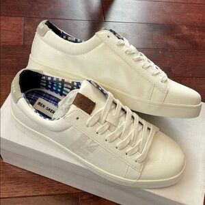 NIB Ben Sherman Lorin Signature White Low Top Leather Look Sneakers